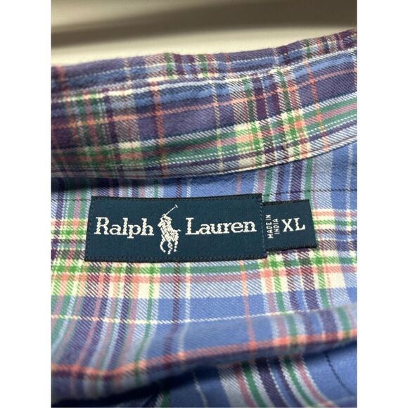 Ralph Lauren Extra Large (XL) Pastel Plaid Long Sleeve Button - Picture 6 of 7